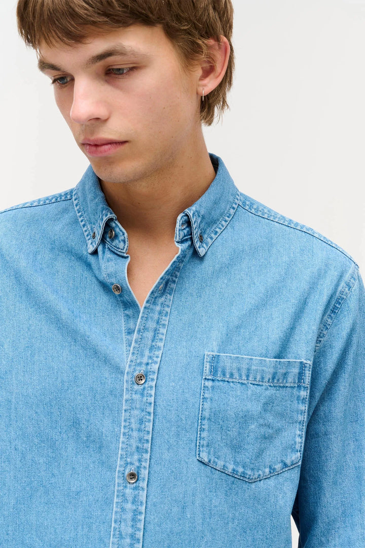 Neuw Denim Regular Fit Denim Shirt - Mid Indigo
