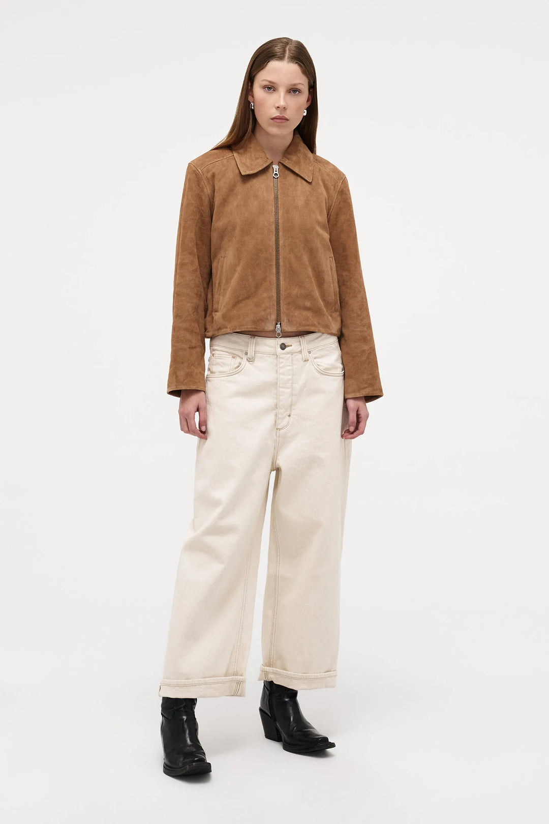 Neuw Denim Yoko Baggy Crop Jean - Cream
