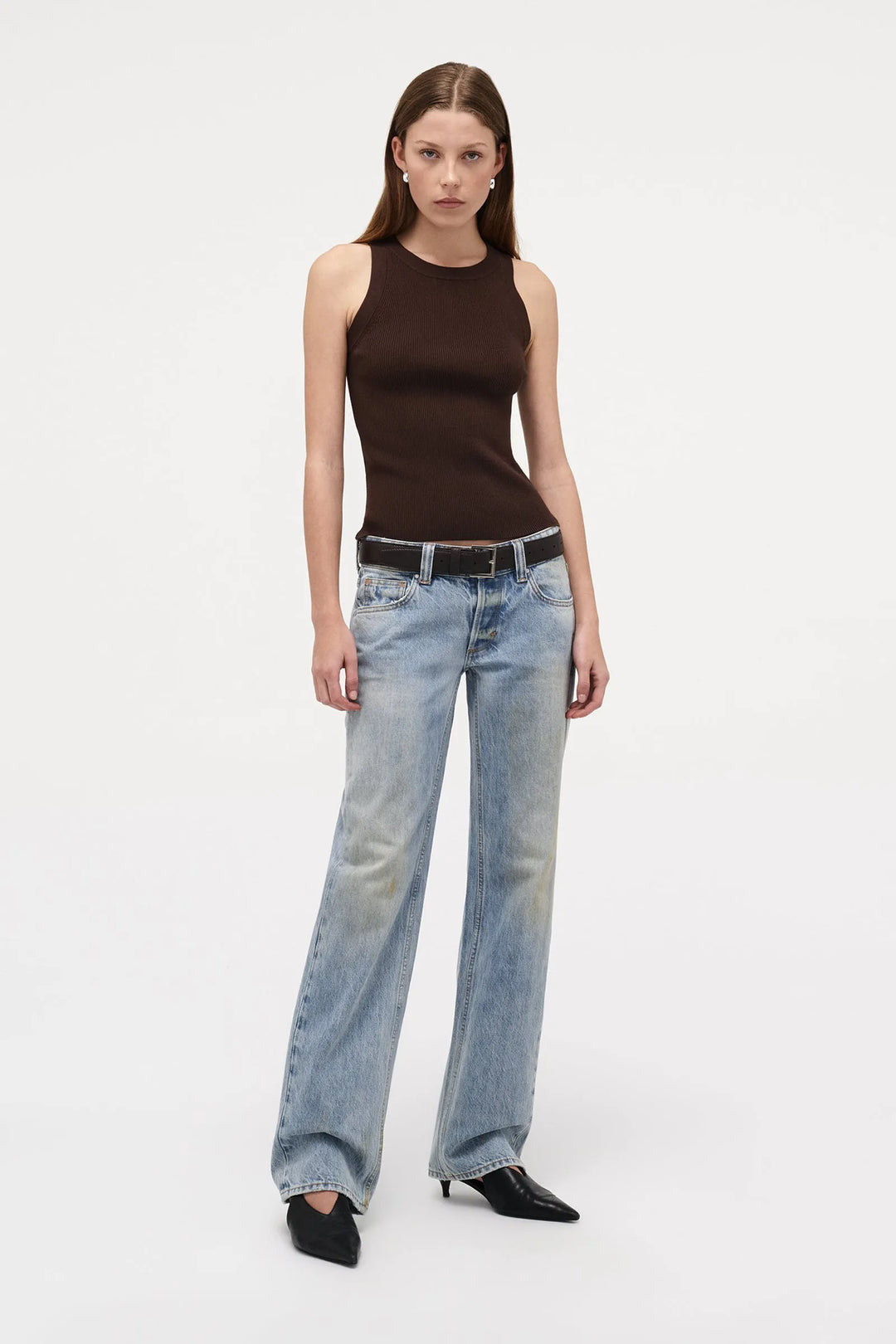 Neuw Denim Jonesy Knitted Singlet PM - Espresso