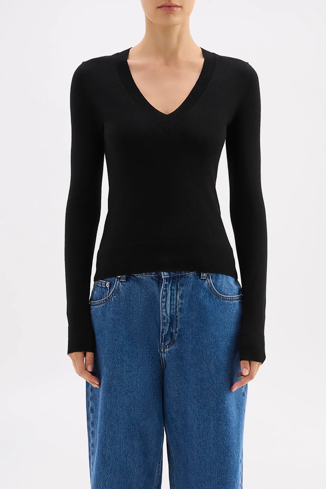Nude Lucy Abia Merino Blend Knit Top - Black