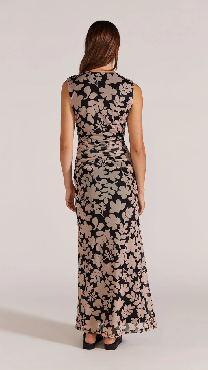 Staple The Label Selita Mesh Midi Dress - Black/Beige