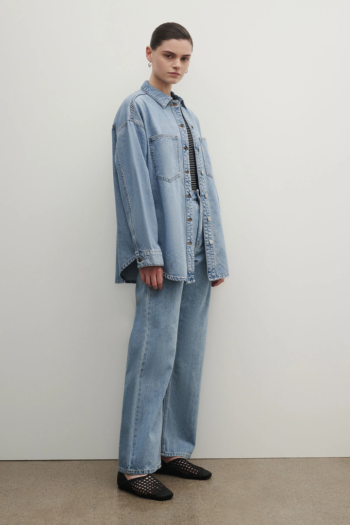 Nude Lucy Organic Denim Overshirt - Soft Blue