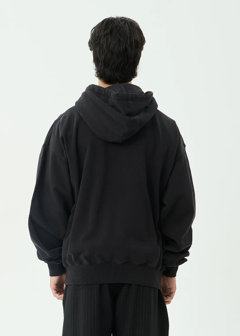 Afends Genesis Boxy Zip Hood - Stone Black
