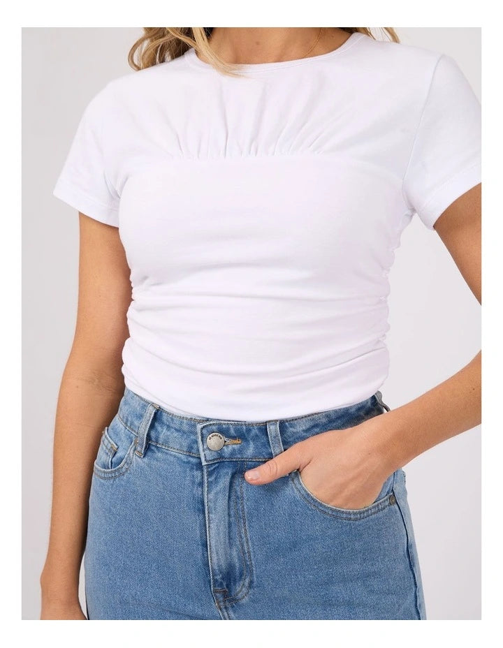 All About Eve Mimi Ruched Top - White