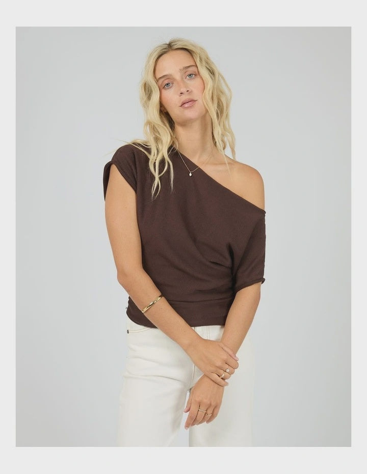 All About Eve Orla Off Shoulder Top - Brown