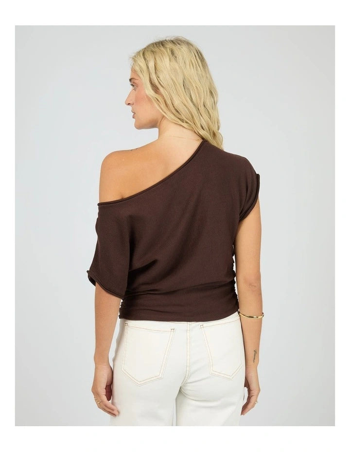 All About Eve Orla Off Shoulder Top - Brown
