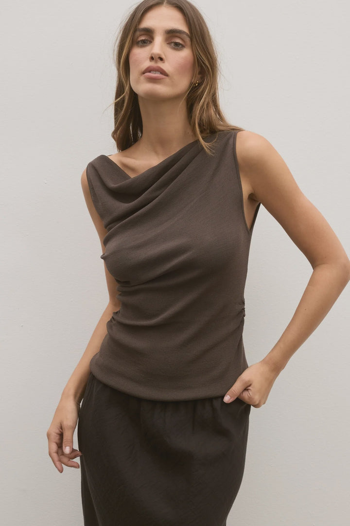 Bayse Monet Knit Top-Slate