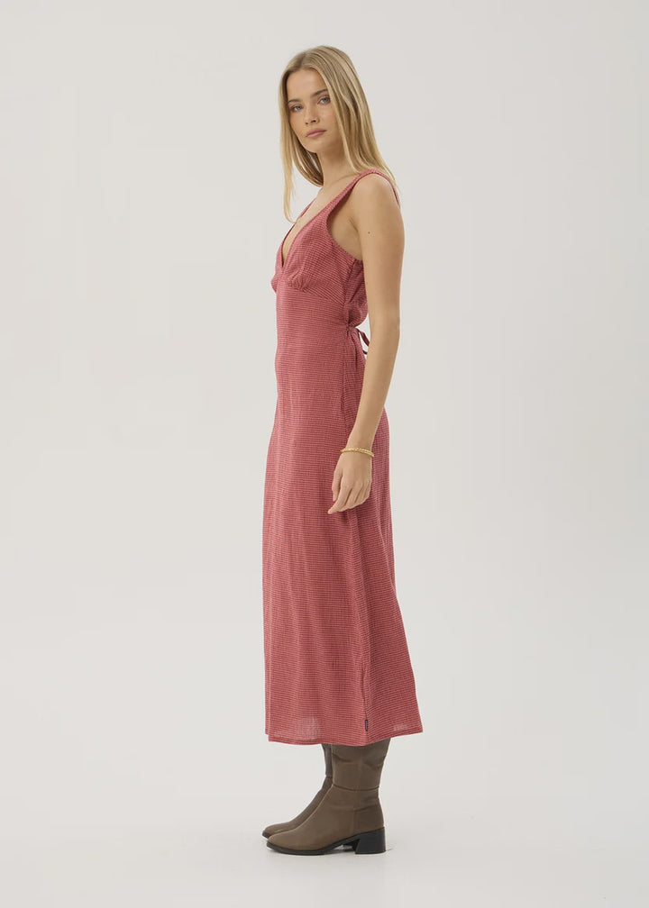 Afends Tully Seersucker Maxi Dress - Indy Rose Check