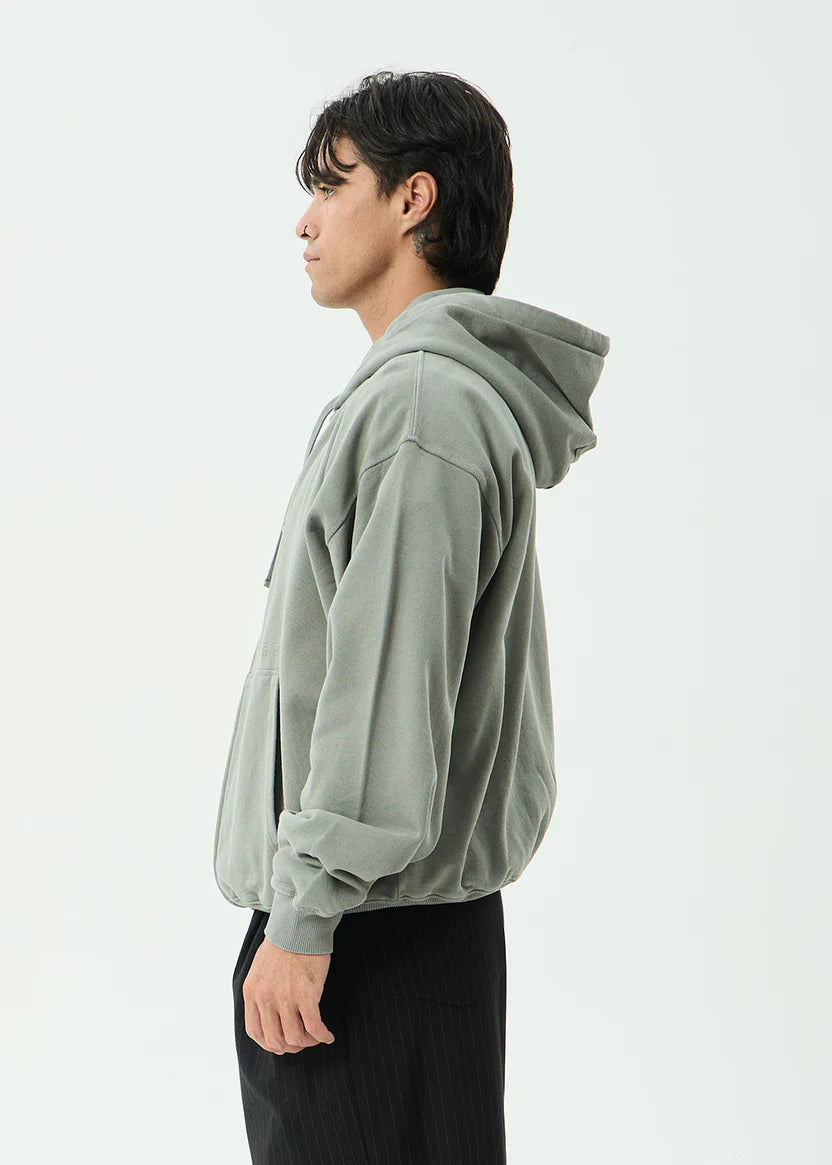 Afends Genesis Boxy Zip Hood - Washed Sycamore