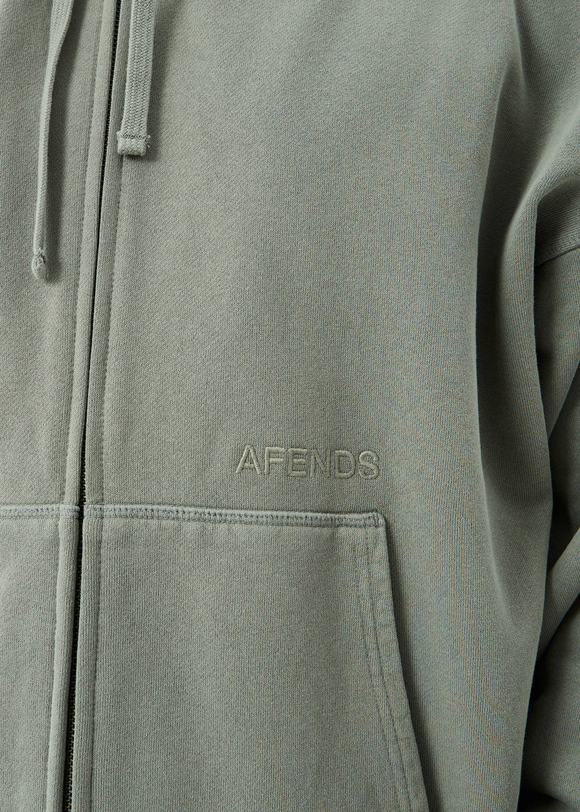 Afends Genesis Boxy Zip Hood - Washed Sycamore