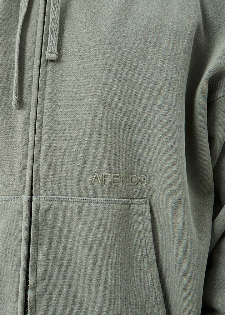 Afends Genesis Boxy Zip Hood - Washed Sycamore