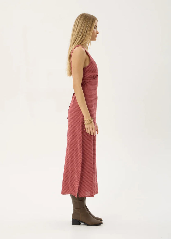 Afends Tully Seersucker Maxi Dress - Indy Rose Check