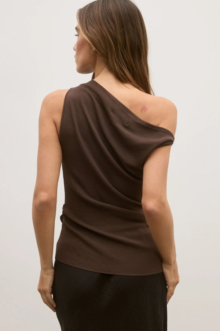 Bayse Monet Knit Top-Coffee