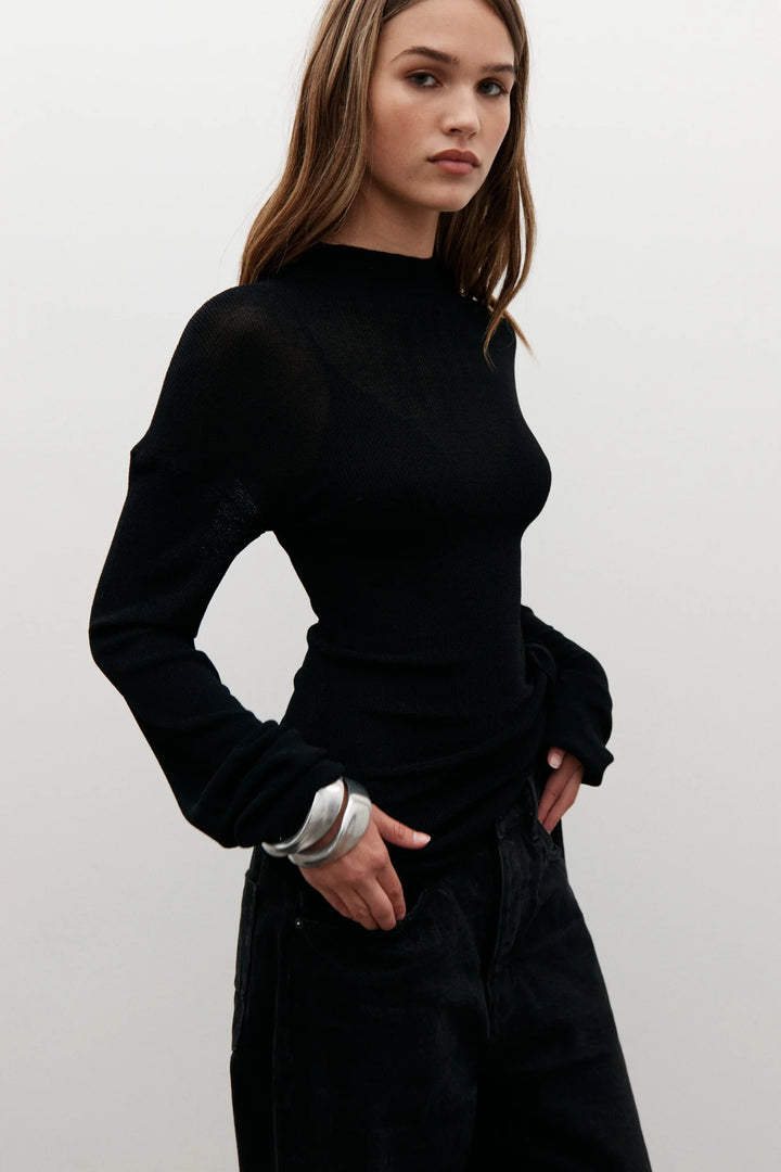 Bayse Tatiana Knit Top - Black