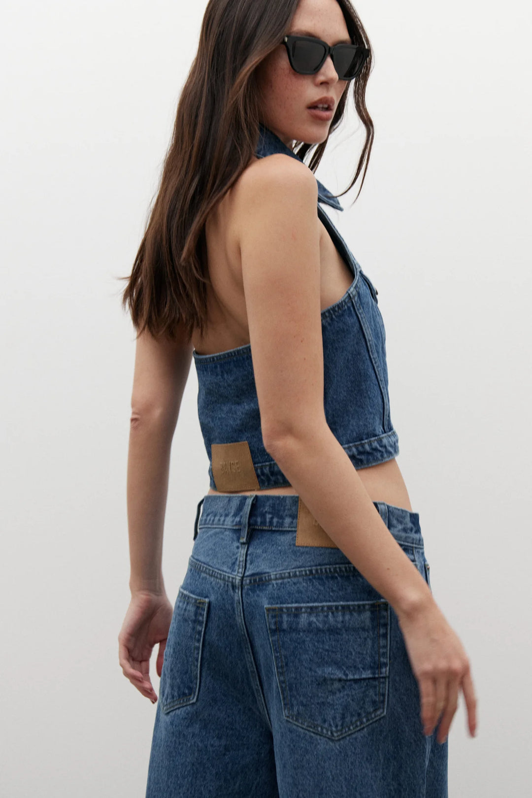 Bayse Chloe Denim Vest - Denver Blue