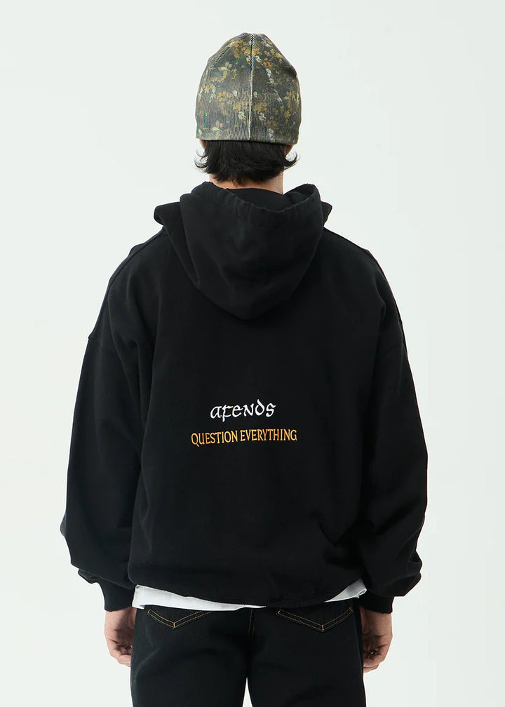 Afends Leap Boxy Pull On Hood - Black