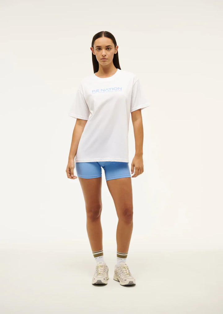 P.E Nation Aero Short Sleeve Tee - White/Cornflower Blue