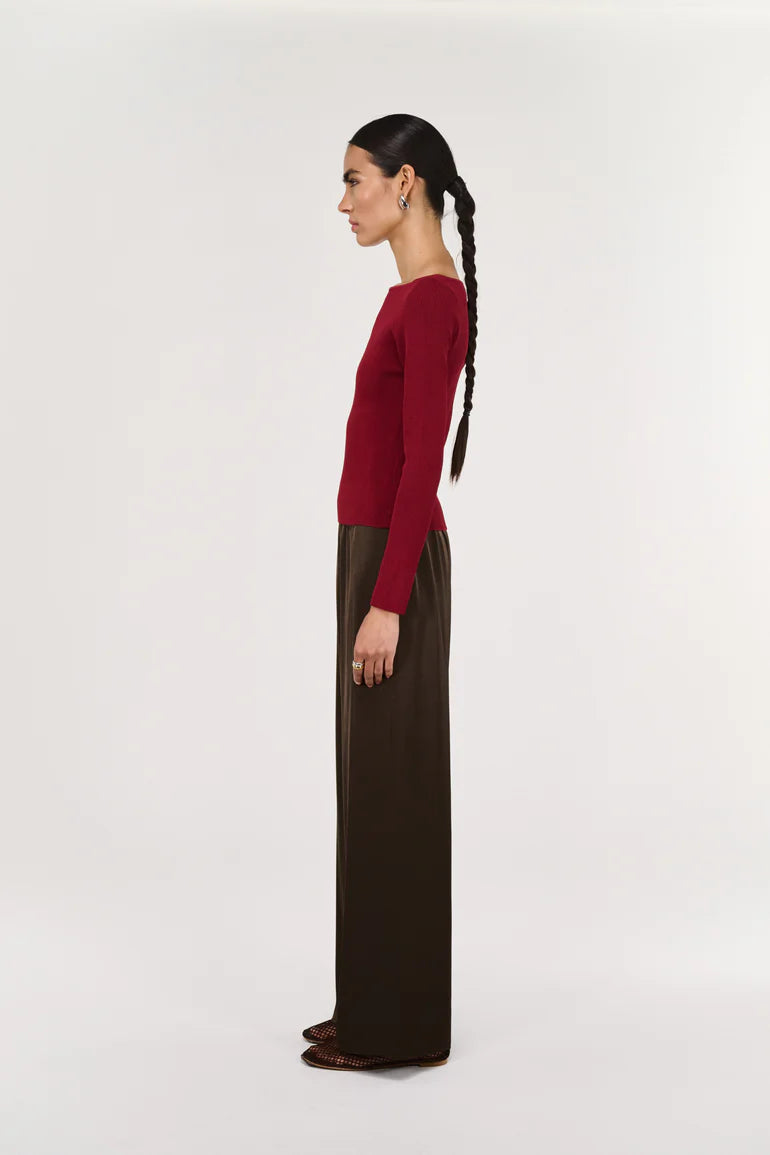 Staple The Label Eon Long Sleeve Knit - Wine