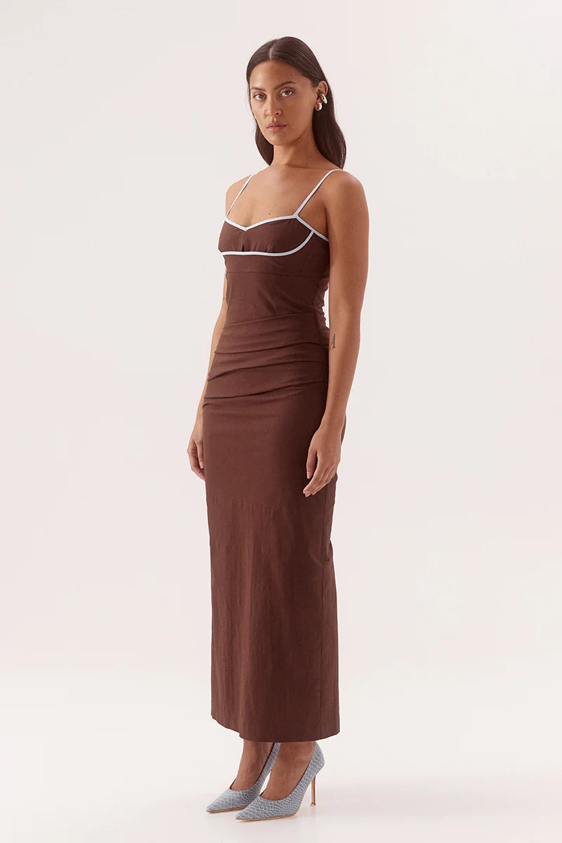 Sovere Britta Dress - Choc/Sky