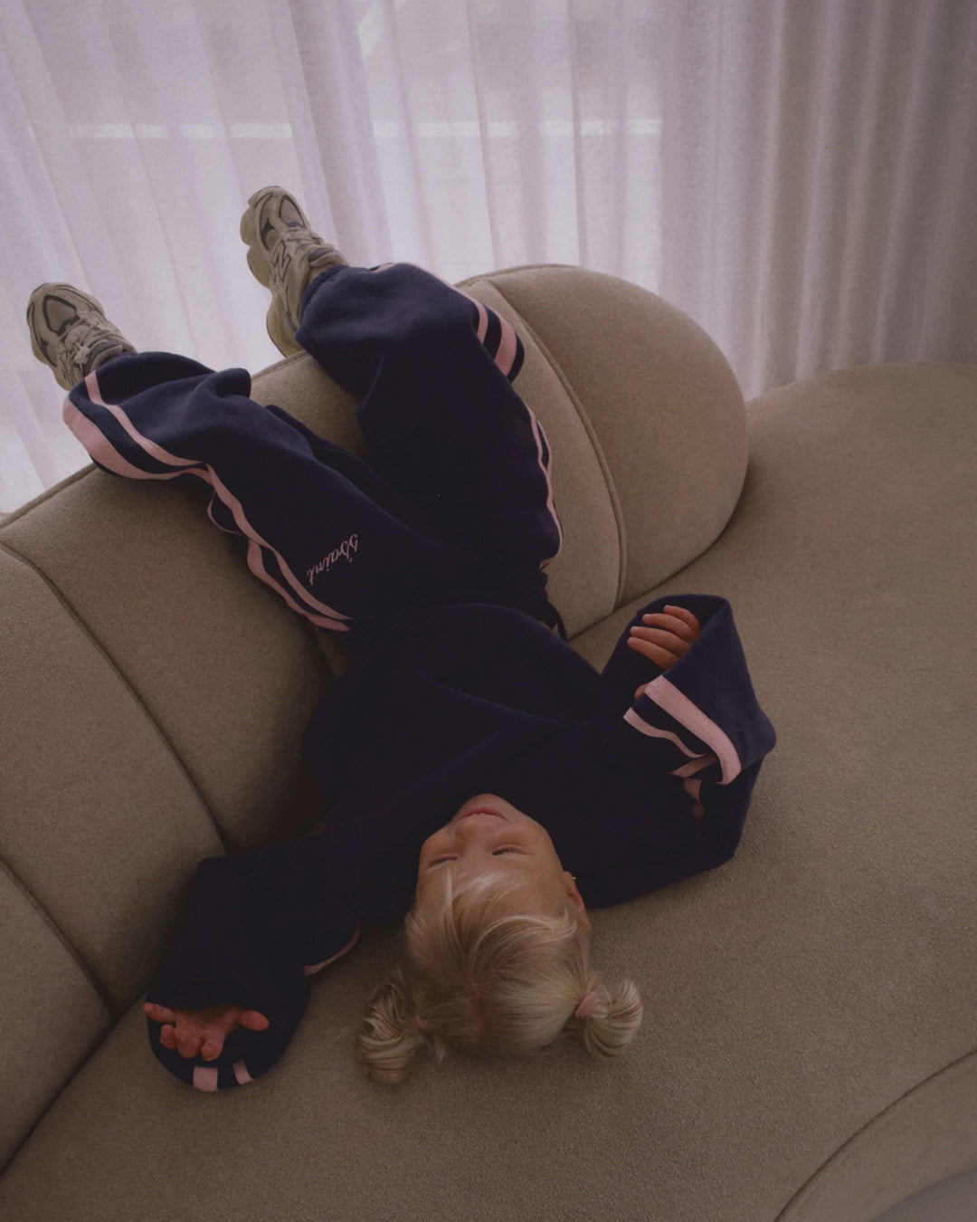 SSAINT Kids Fleece Trackpant - Navy/Pink