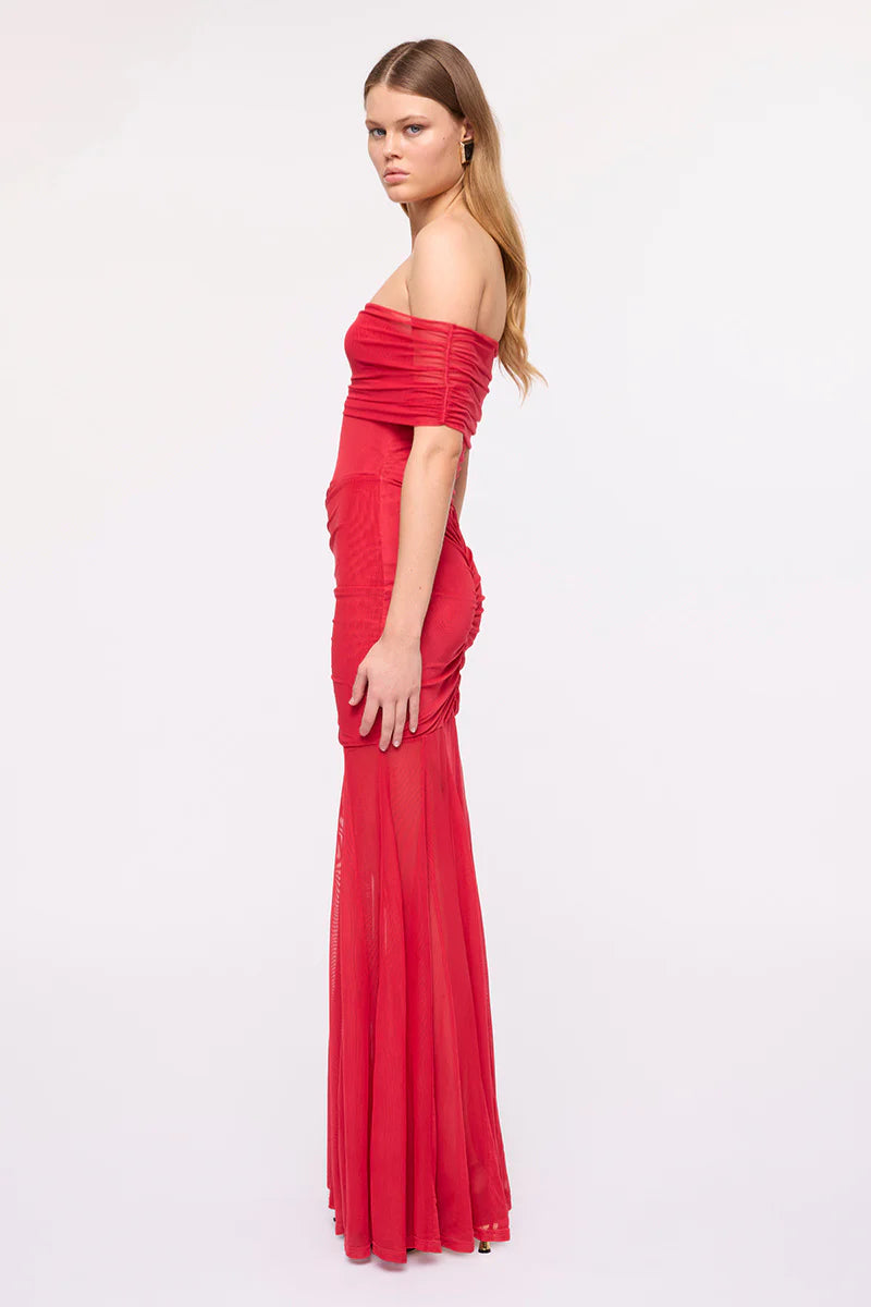Suboo Phoenix Bustier Maxi Dress-Red