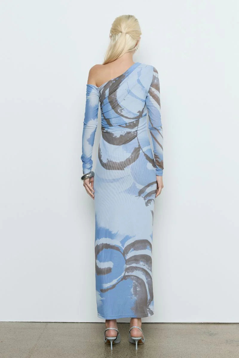 Sovere Whirl Mesh Longsleeve Dress - Slate