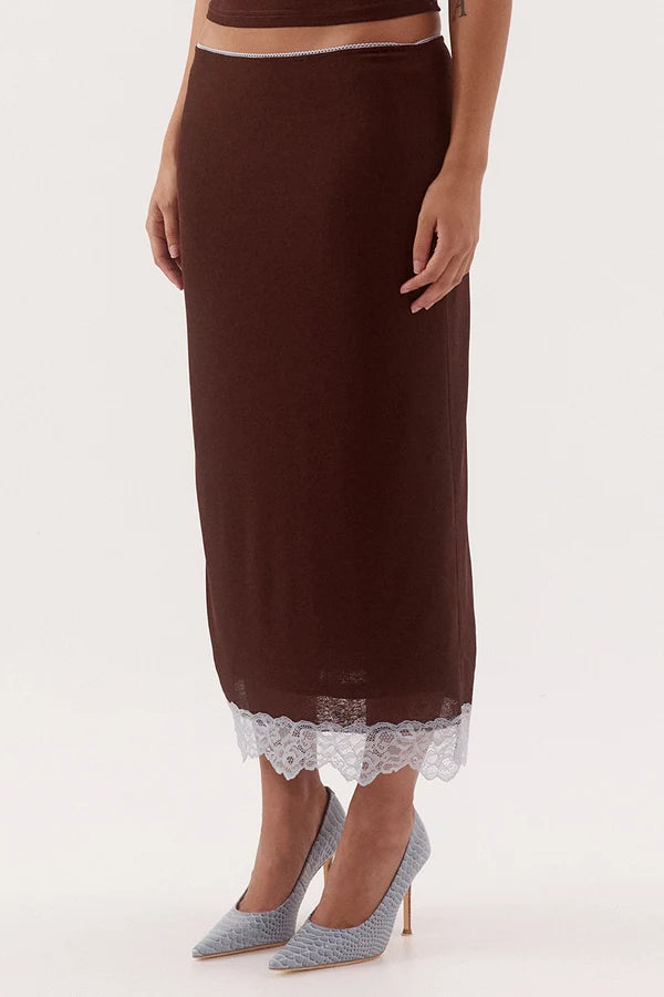 Sovere Harlow Skirt - Choc/Sky