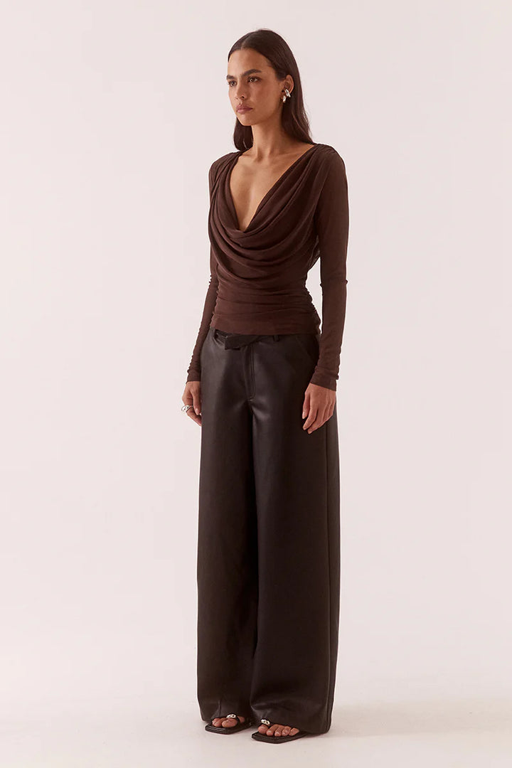 Sovere Myriad Drape Top - Rum Raisin