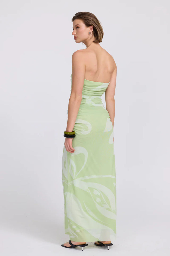 Sovere Flora Strapless Dress - Aloe