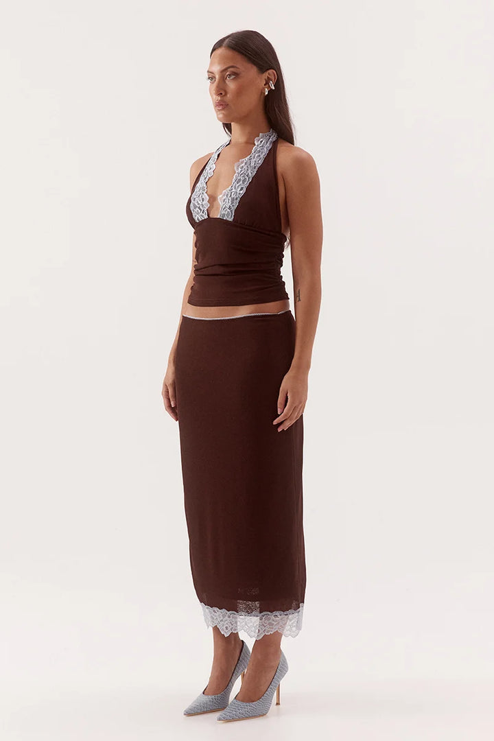 Sovere Harlow Top - Choc/Sky