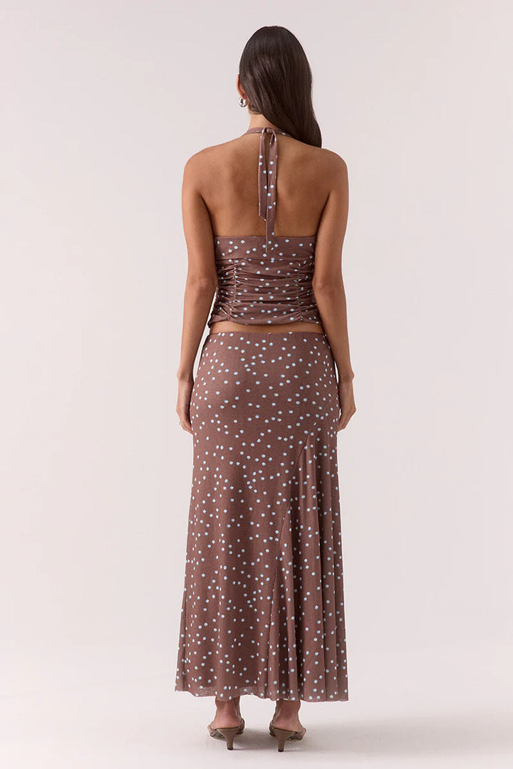 Sovere Delilah Top-Mocha Polka Dot