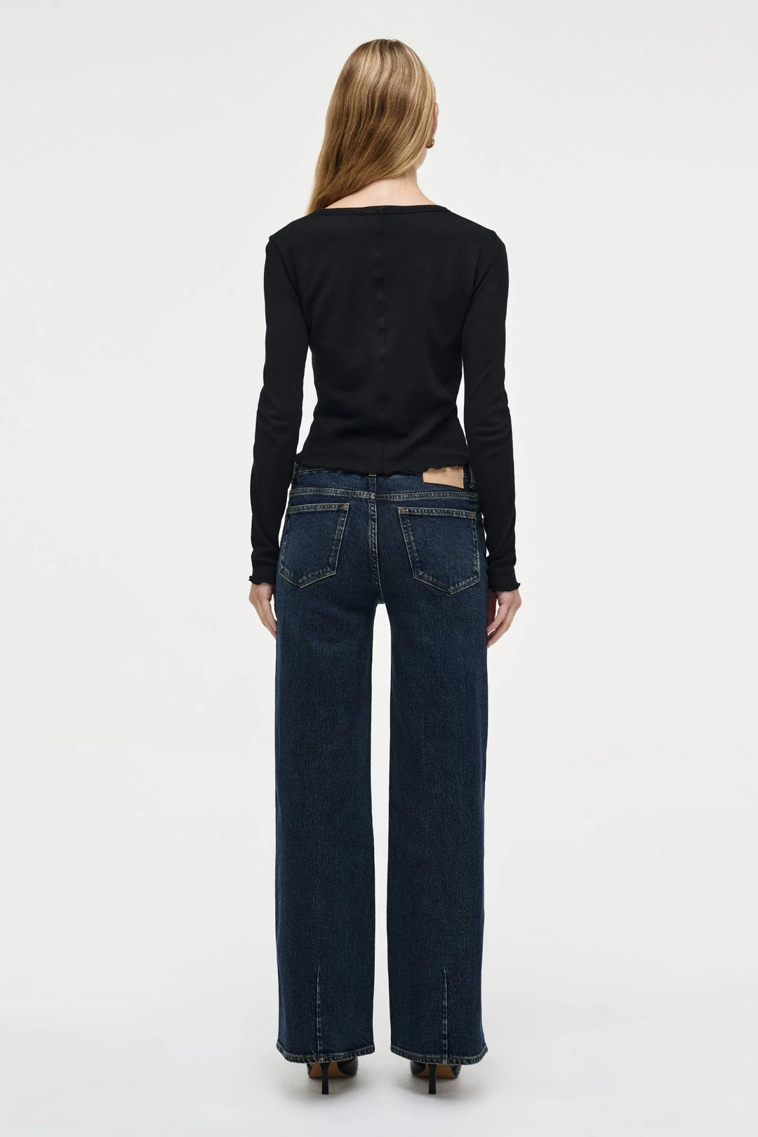 Neuw Denim Fine Rib Long Sleeve Tee - Black