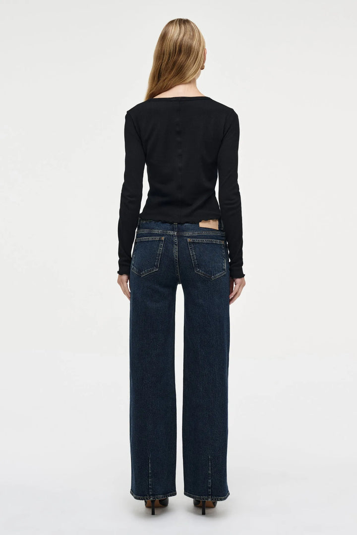 Neuw Denim Fine Rib Long Sleeve Tee - Black