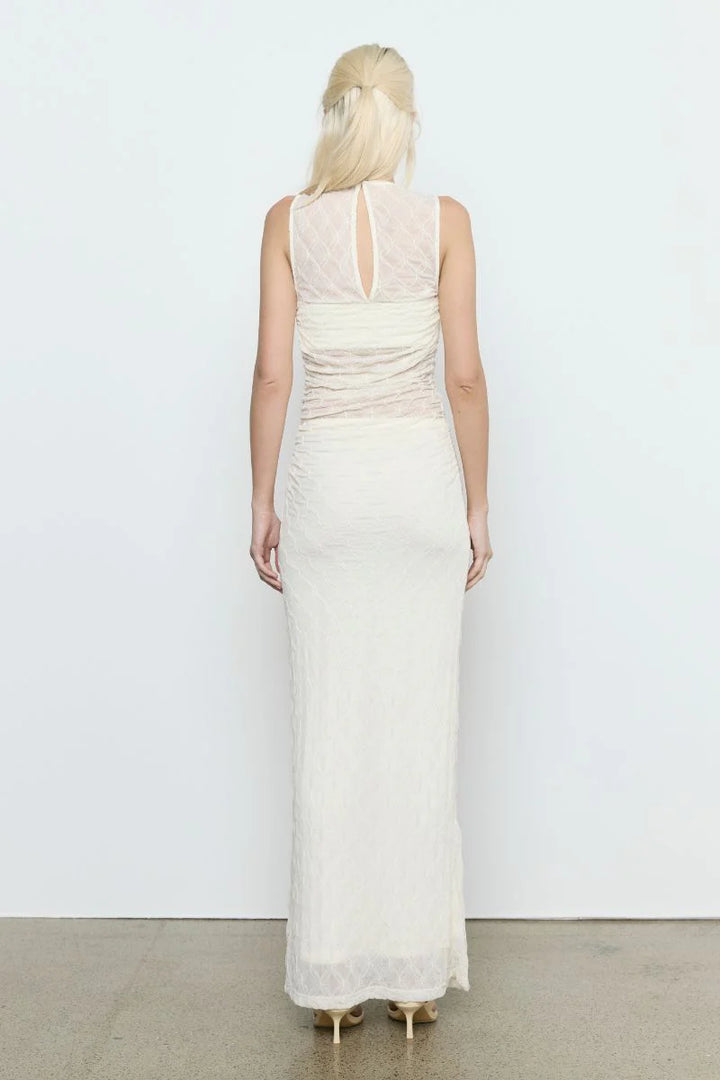 Sovere Venus Cowl Mesh Dress - Cream