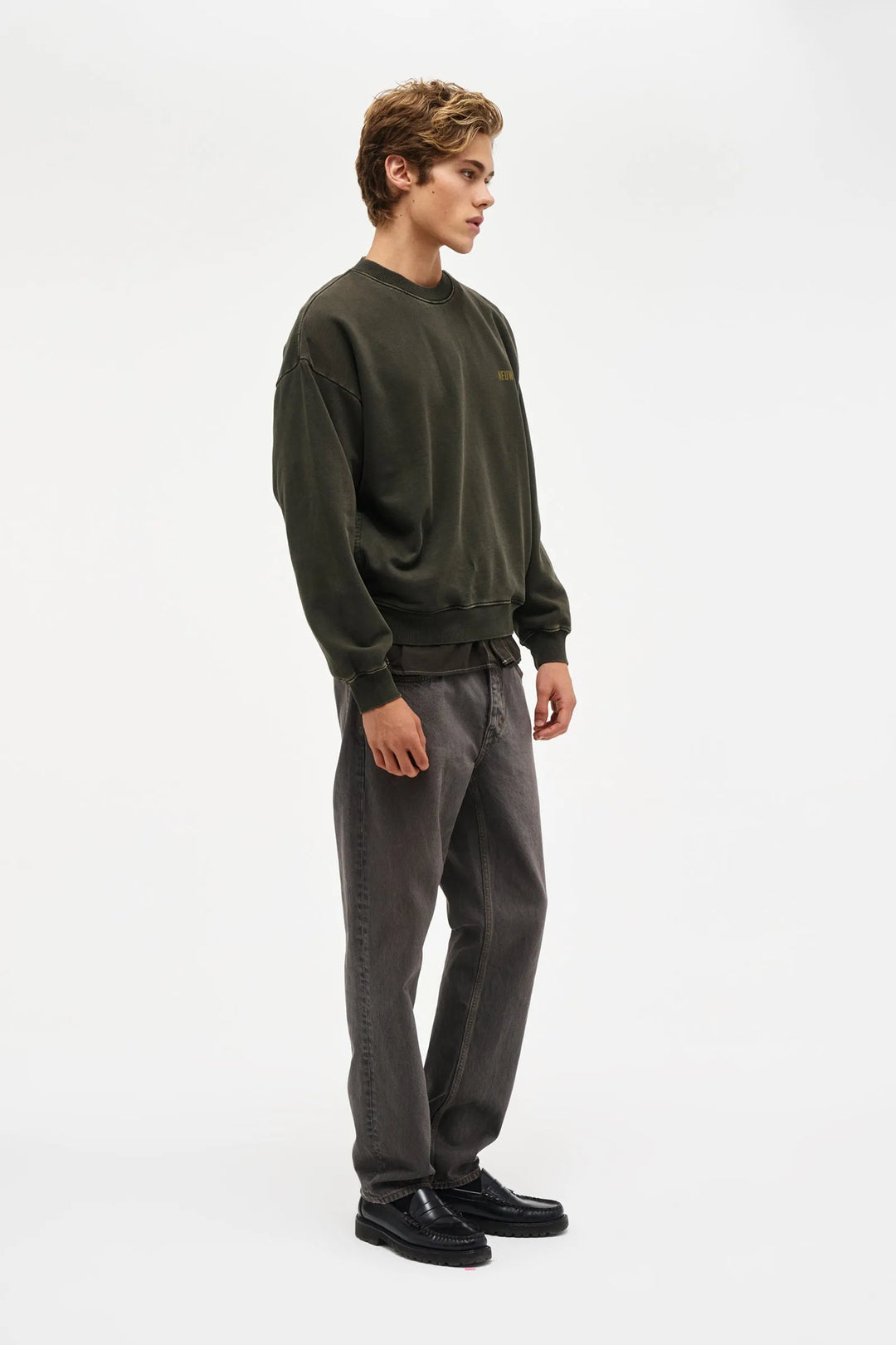 Neuw Denim Wordmark Crew - Dark Military