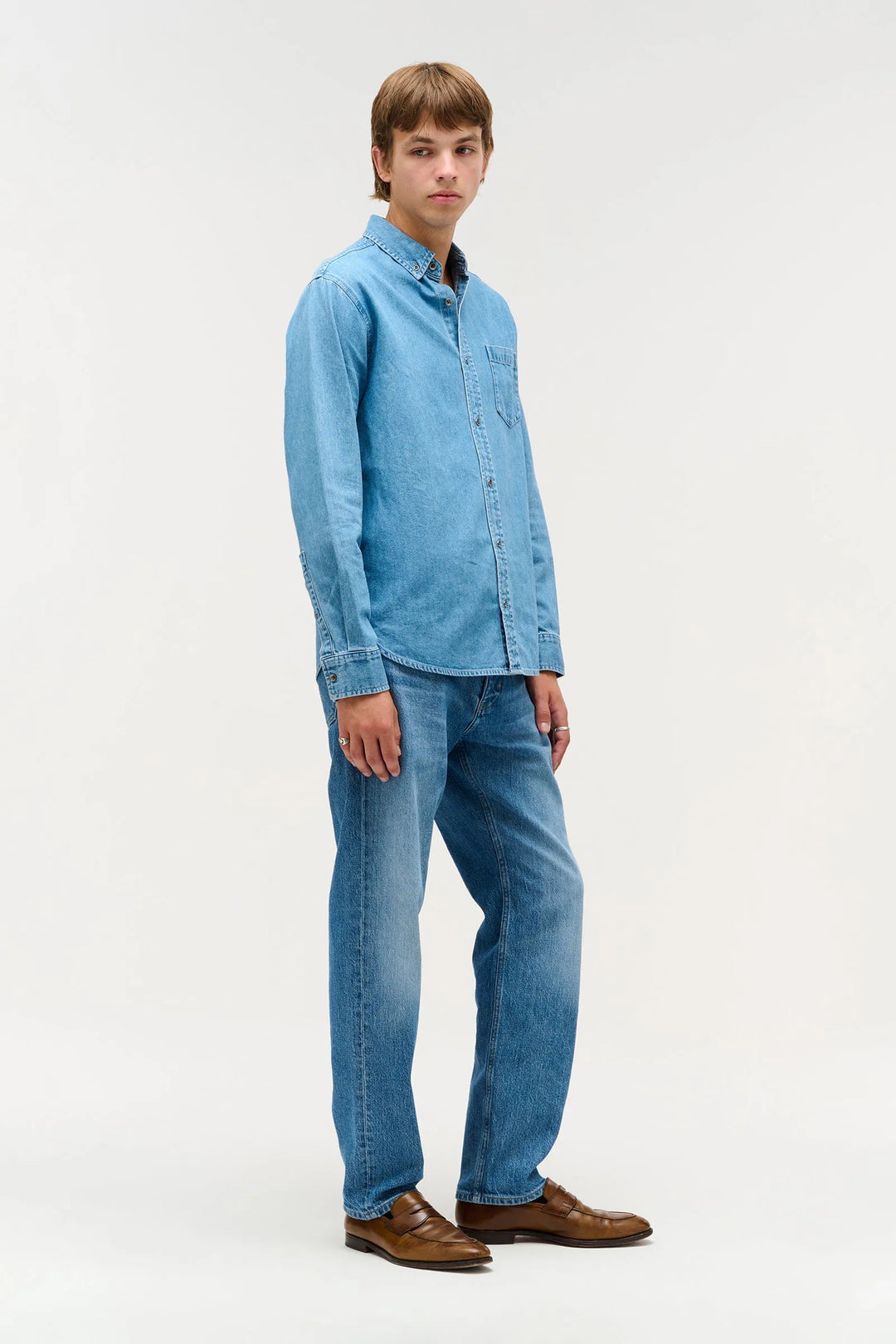 Neuw Denim Regular Fit Denim Shirt - Mid Indigo
