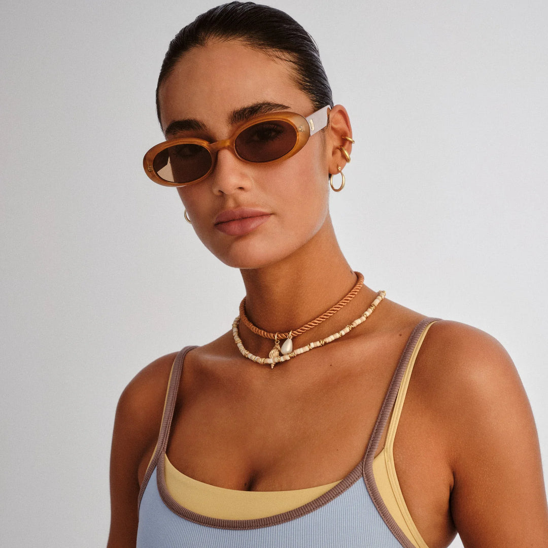 Le Specs Work It! Sunglasses - Gold Pearl