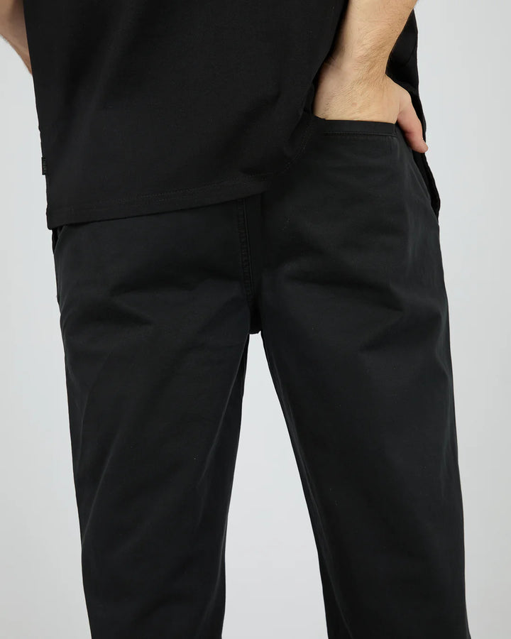 Silent Theory Relaxed Straight Chino - Black