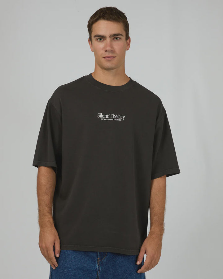 Silent Theory Classic Emb Tee - Charcoal