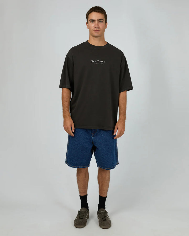 Silent Theory Classic Emb Tee - Charcoal