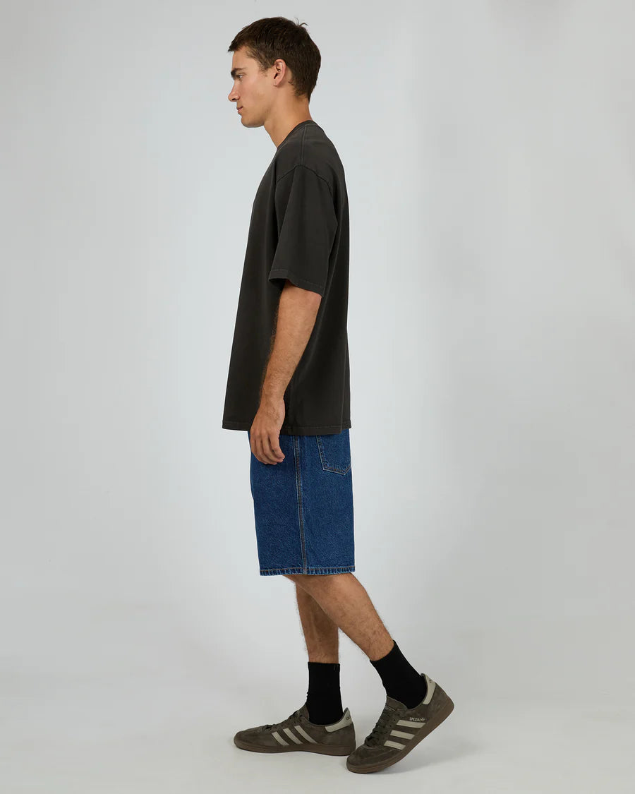 Silent Theory Classic Emb Tee - Charcoal