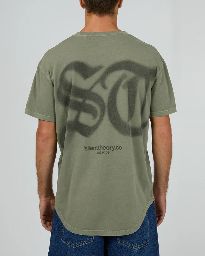 Silent Theory Fade Scoop Tee - Olive