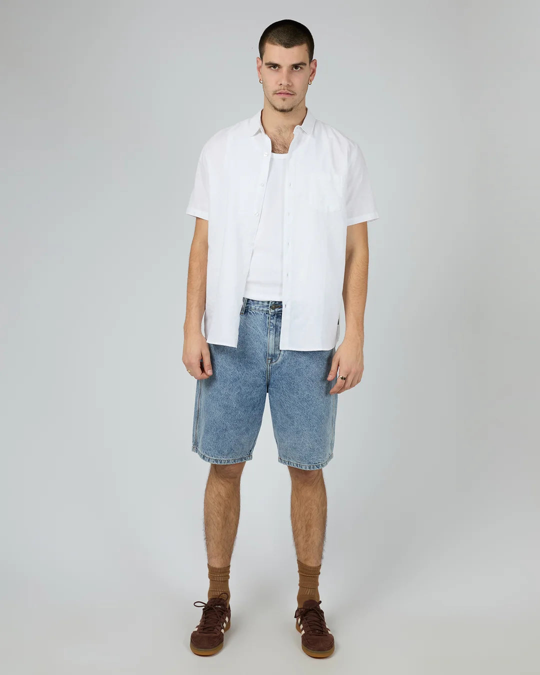Silent Theory Linen SS Shirt - White