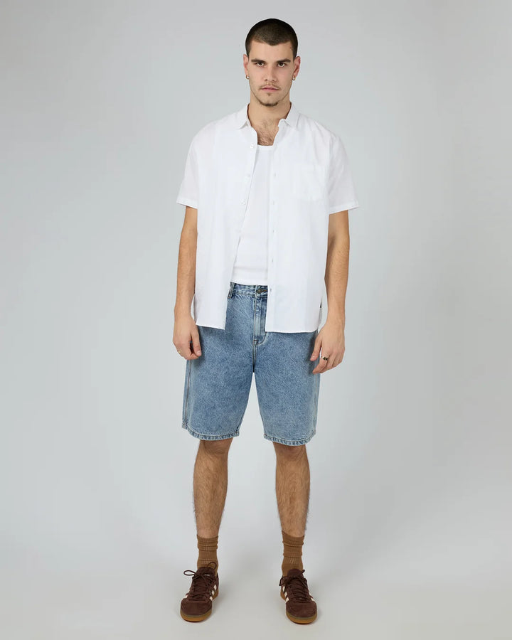 Silent Theory Linen SS Shirt - White