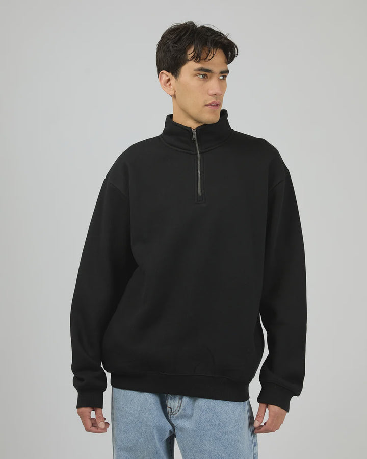 Silent Theory Quarter Zip Jumper - Black