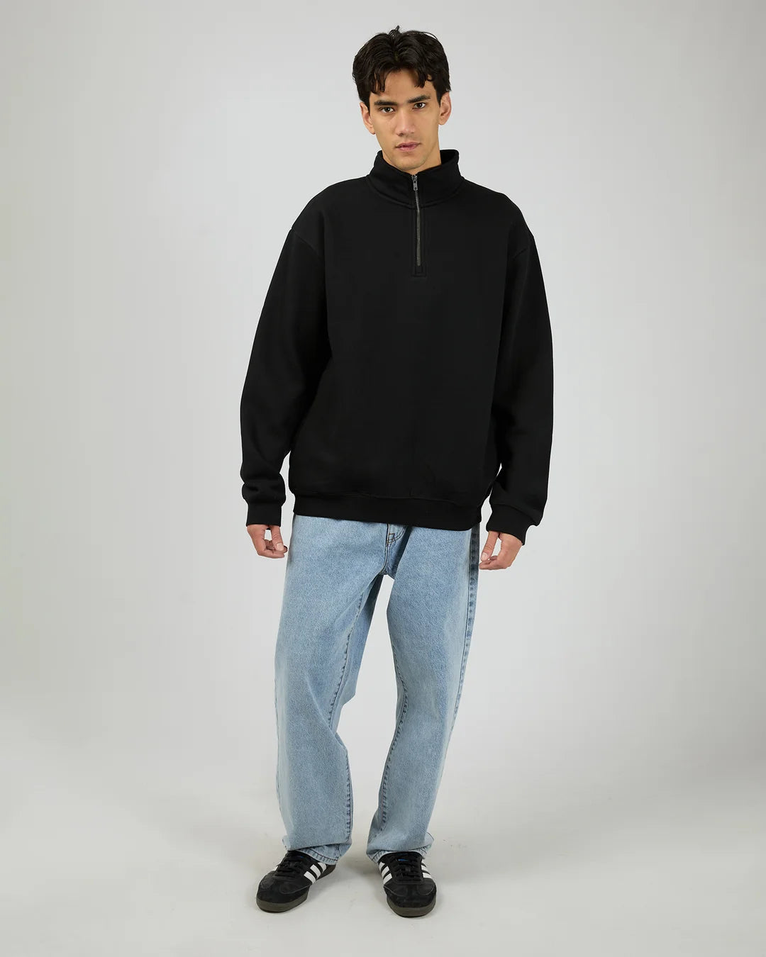 Silent Theory Quarter Zip Jumper - Black