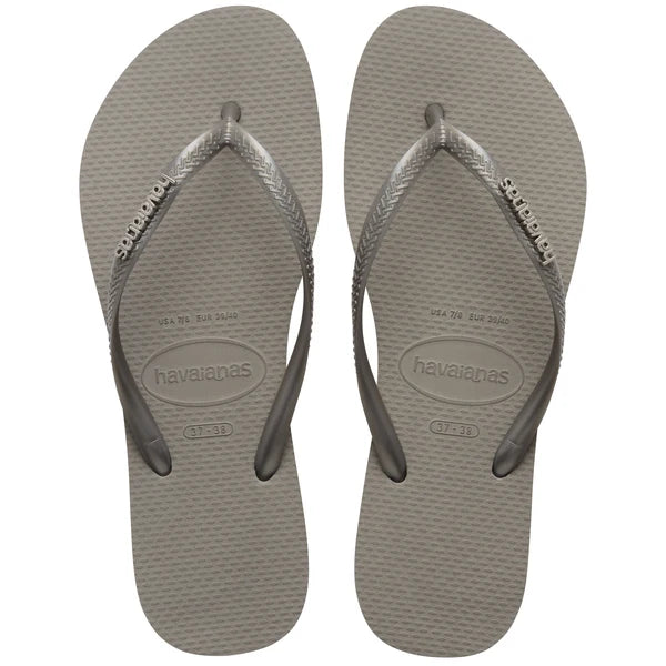 Havaiana Slim Logo Metallic Thong - Recife Grey