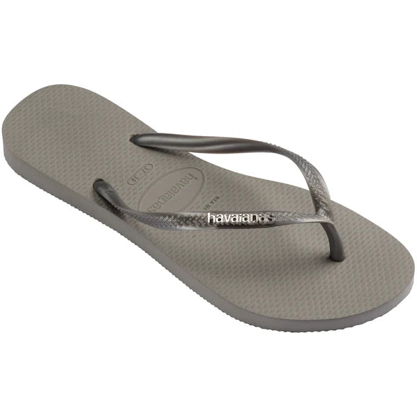 Havaiana Slim Logo Metallic Thong - Recife Grey