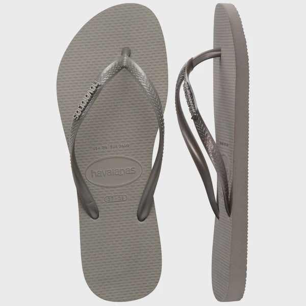 Havaiana Slim Logo Metallic Thong - Recife Grey