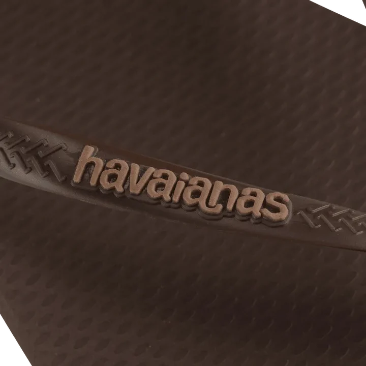 Havaianas Slim Square Logo Pop Up Female Thongs - Dark Brown